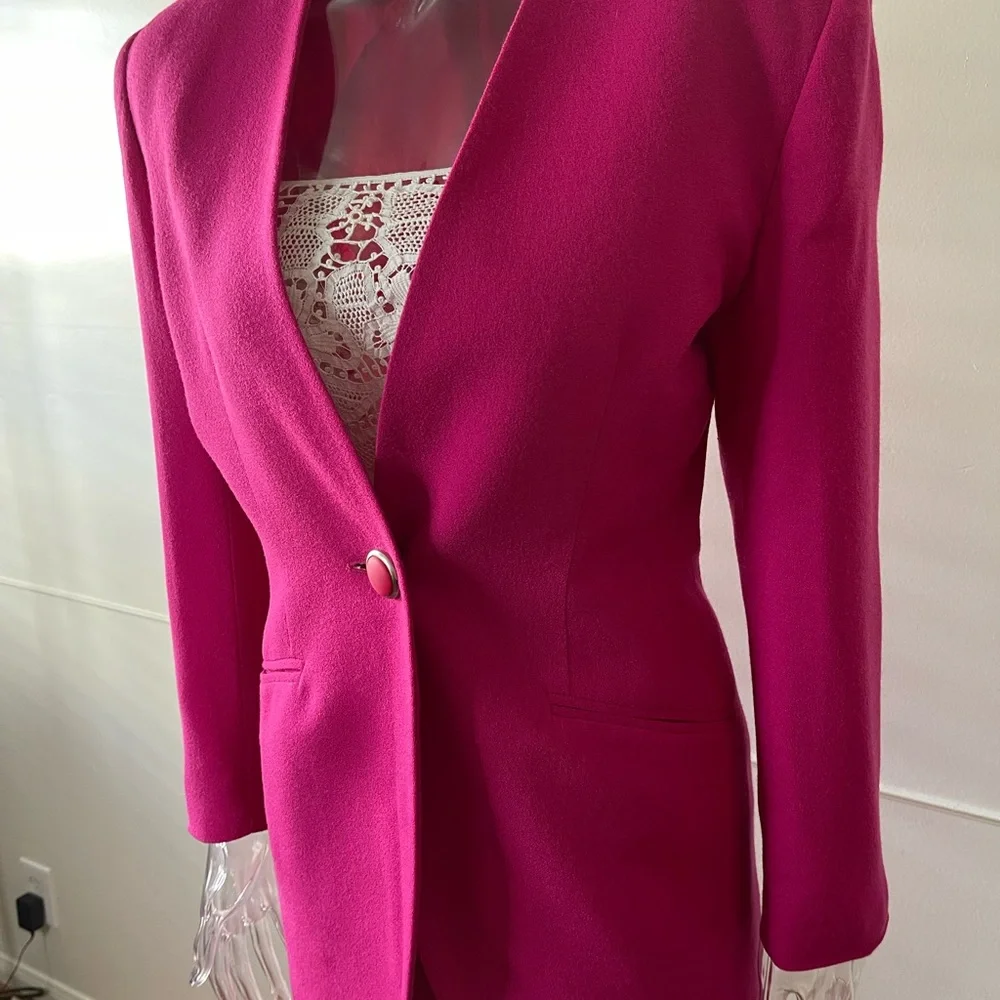Christian Dior orchid pink suit size small vintage